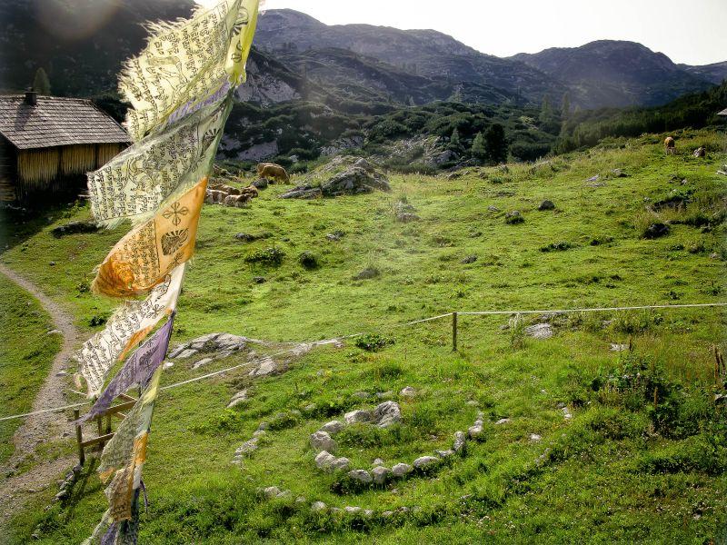 Wimpel an der Gjaidalm