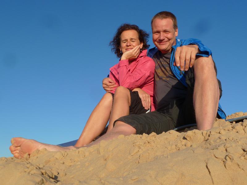 Sitzen im Sand
