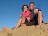 Sitzen im Sand