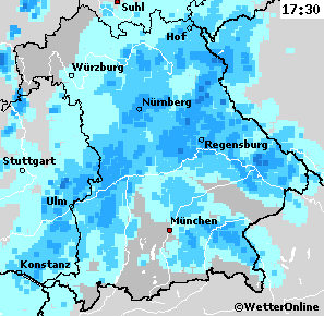 Regenradar von www.wetter-online.de am 26.09.2007 gegen 17:30 Uhr