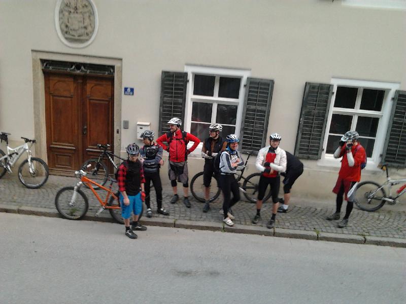 Wartende Radler